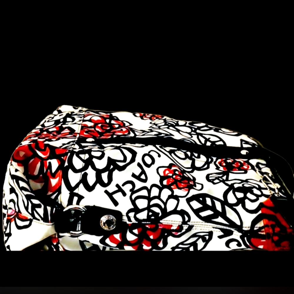 #0102 COACH POPPY GRAFITTI SCRIBBLE FLOWERS TOTE Or BABYBAG - Picture 6 of 11